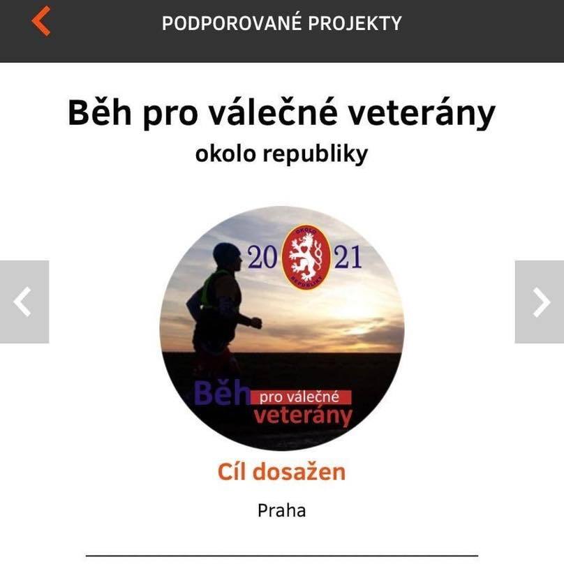 Běh v aplikaci Nadace ČEZ