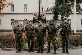 Brig. gen. Štěpánek, genmjr. Trojánek, genmjr. Gorowski, brig. gen. Mikula, plk. Simmer