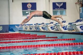 Český reprezentant při závodu v plavání
