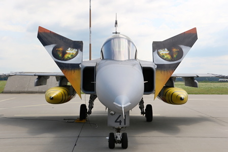 Český Gripen na stojánce