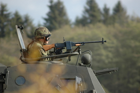 Machine-gunner of the launcher