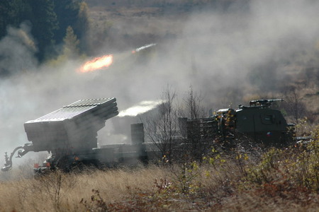 Rocket leaves the muzzle