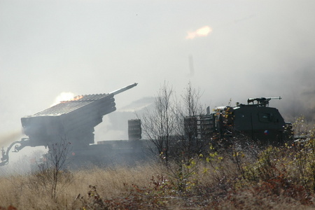 Discharge of another rocket