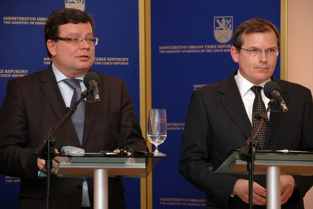 From the left: Defence Minister Alexandr Vondra and his First Deputy Jiri Sedivy