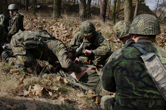 Kontrola životních funkcí raněného