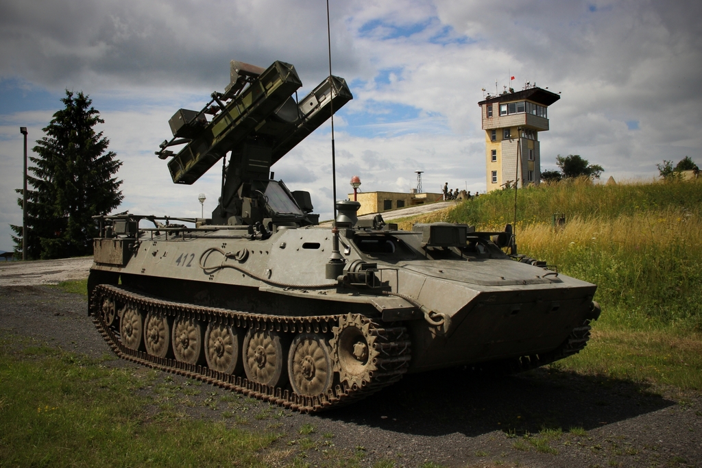 Czech S-10M air defence system moving to the starting point position