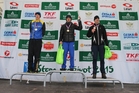 Nejlepší trojice vojenského přeboru v lyžařském maratonu na trati 46 kilometrů klasicky: František Molva, Milan Wurst a Pavel Jinek (zleva). 