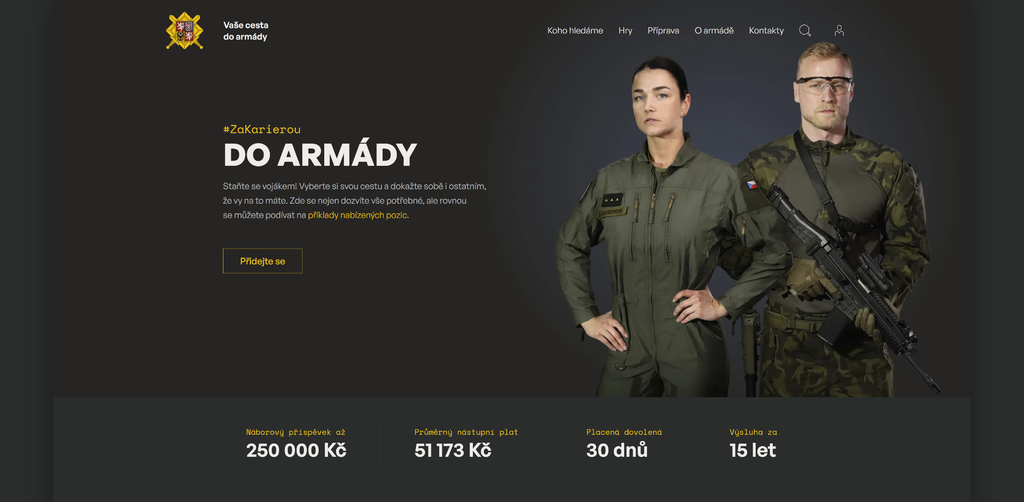 Původní verze webu www.doarmady.cz