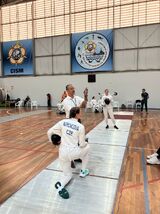 Naše reprezentantka před šermířským zápasem