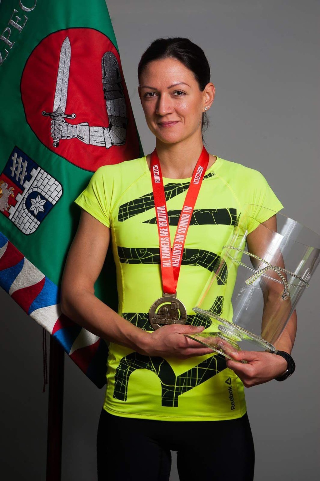 Četařka Lenka Heblingová obsadila v pražském Půlmaratonu 1. místo za Ozbrojené složky ČR (2018).