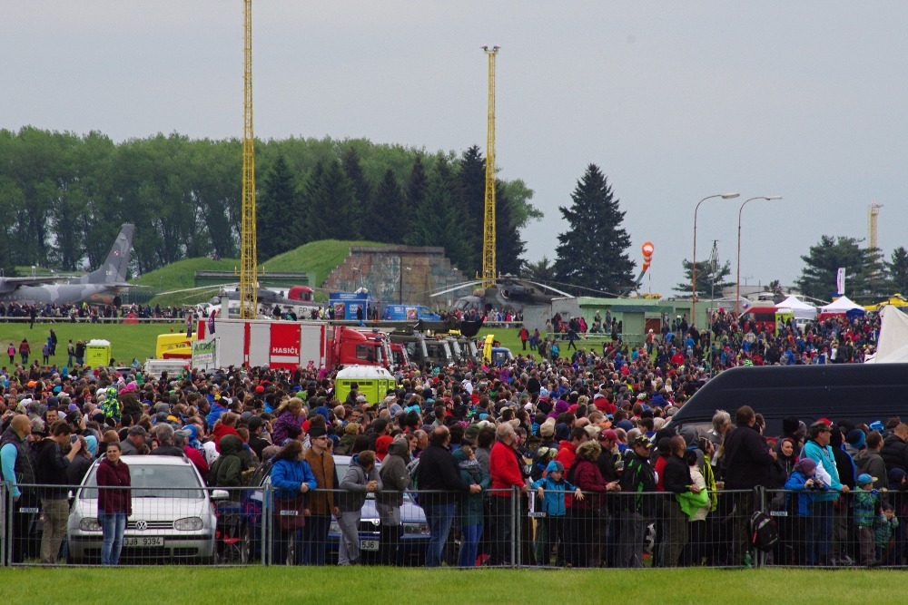 The cold weather did not stop the crowds filling the air base