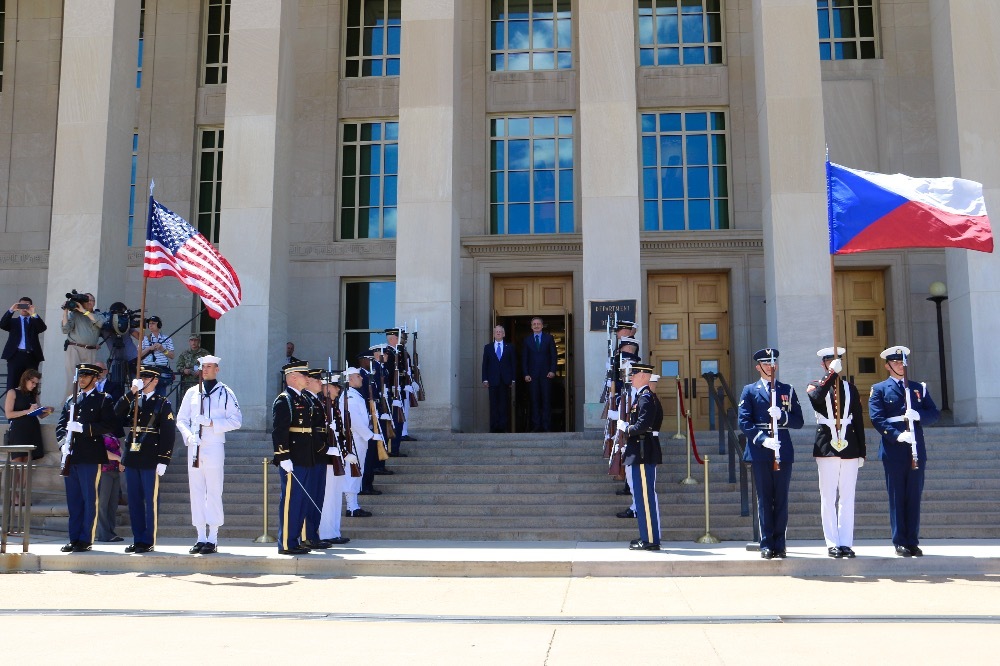 In front of the US Department of Defense