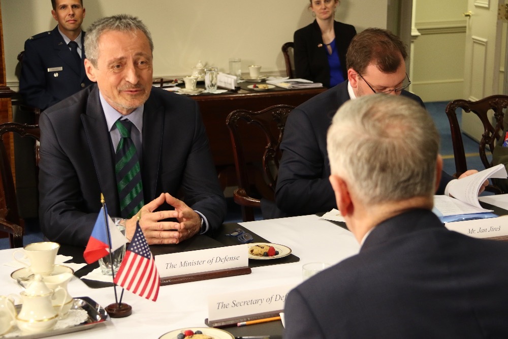 Martin Stropnicky during bilateral talks with James Mattis
