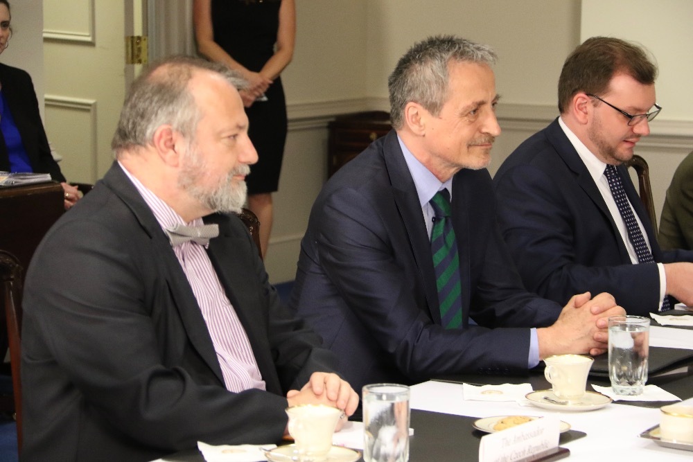 From the left: Hynek Kmonicek, Czech Ambassador to USA, Minister Martin Stropnicky, and Jan Jires, Defence Policy and Strategy Division of Czech MoD