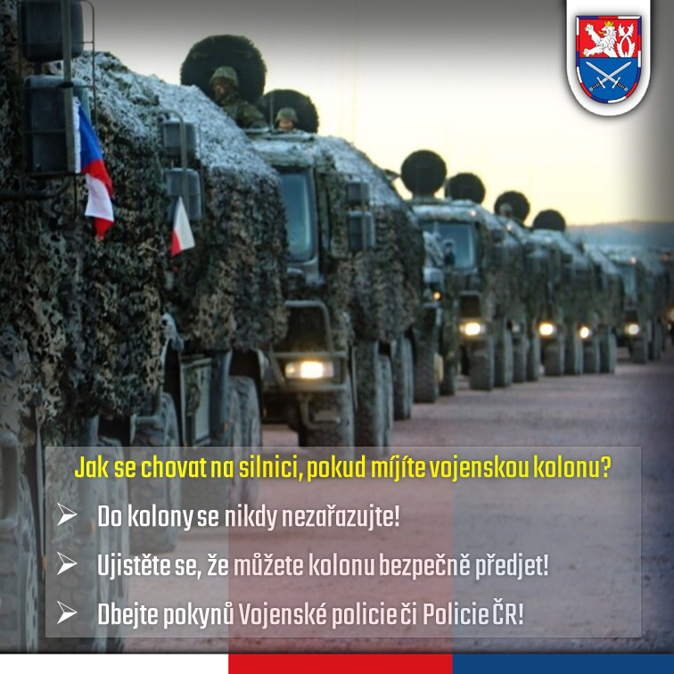 Jak se chovat na silnici, pokud míjíte vojenskou kolonu?