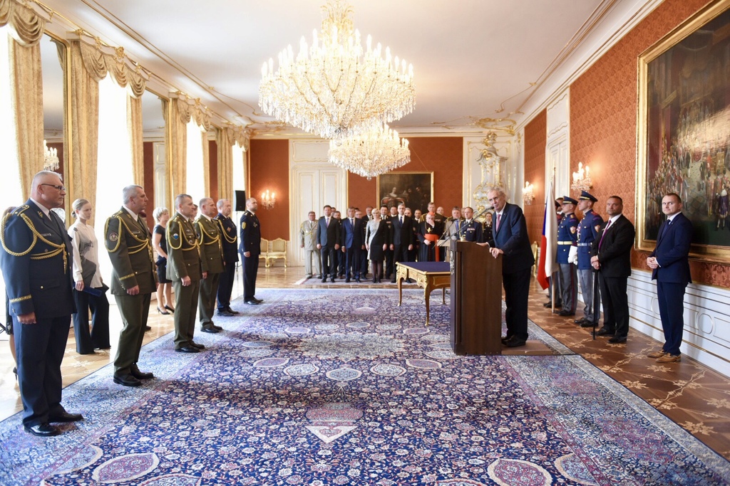 President Milos Zeman appointing Generals at Prague Castle