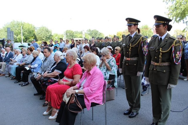 Female war veterans attending the opening ceremony