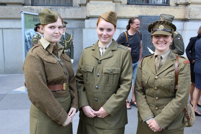 Young women in period uniforms taking part in the opening ceremony