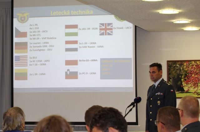 Do cvičení se zapojí celkem 36 kusů letecké techniky z 8 zemí. Počty se mohou ještě změnit.