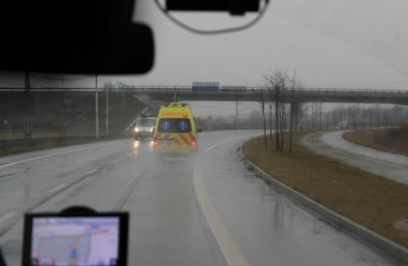 Cesta z letiště v Mošnově do nemocnice v Ostravě