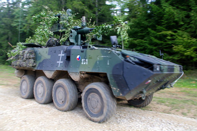 Česká jednotka na cvičení Saber Junction 2014