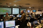 View into the room of the Command Post of U.S. 173rd Airborne Brigade, part of which was Czech TF 72