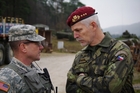 U.S. LTC Watkins in discussion with LTG Pavel, Czech Chief of the General Staff