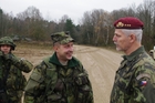 LTC Botik, commander of TF 72 speaks with LTG Pavel at the end of the exercise