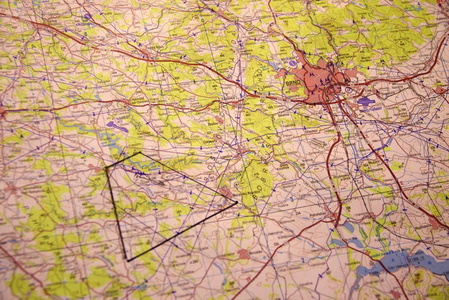 Mapa s vymezeným prostorem