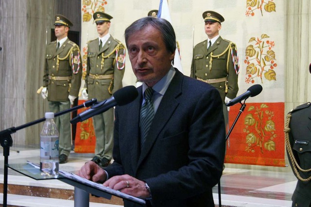Ministr obrany Martin Stropnický při projevu
