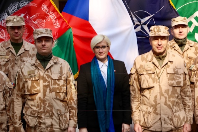 Minister of Defence Karla Slechtova at the operation headquarters in Kabul