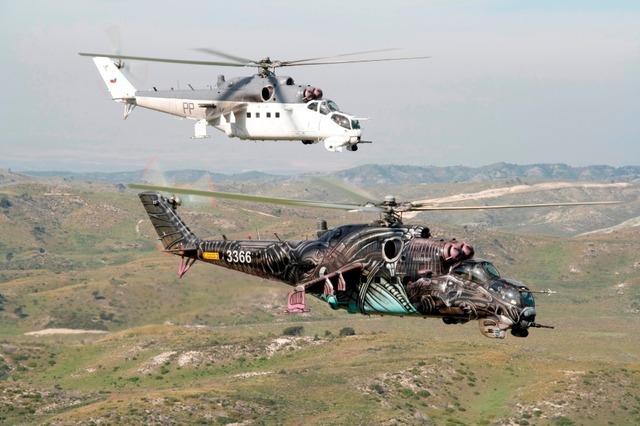 Náměšťské vrtulníky Mi-24 na NATO Tiger Meet 2016