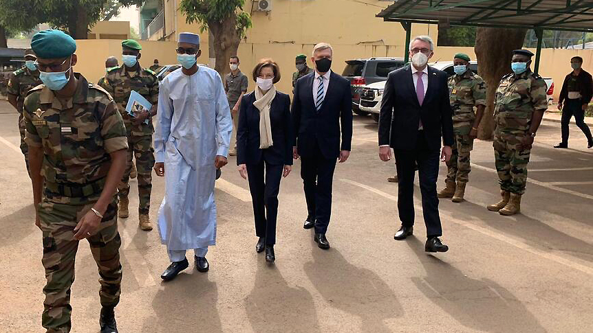 Defence Ministers of France, Estonia and Czech Republic in Mali