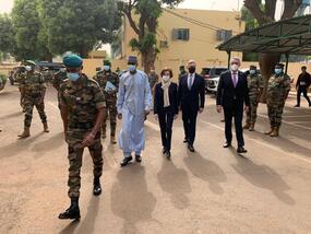 Defence Ministers Parly, Laanet and Metnar hosted by the Malian MoD.
