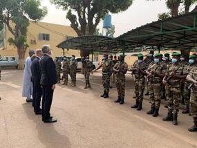 Reviewing Malian units.