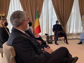 In meeting at the Malian Ministry of Defence and Veterans Affairs.