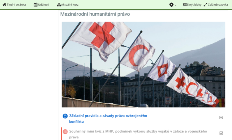 Náhledy do e-learningového kurzu vojáku aktivní zálohy