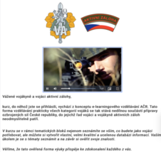 Náhledy do e-learningového kurzu vojáku aktivní zálohy