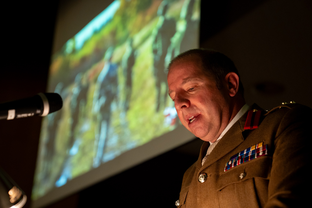 Projev velitele BMATT plukovníka Paula Morrise