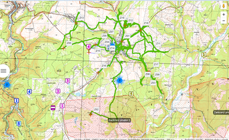 Řídící štáb soutěže  má díky zařízení GPS TRACKER neustálý přehled o poloze hlídek.