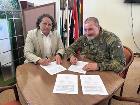 Starosta města Tábor Štěpán Pavlík a generálmajor Lipka