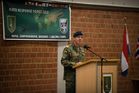 Velitel německo nizozemského sboru generál Halbauer při úvodním zahajovacím proslovu