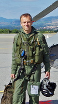 Praporčík Jaroslav Vlček, v roce 2002 palubní technik Letky letecké pátrací a záchranné služby SAR