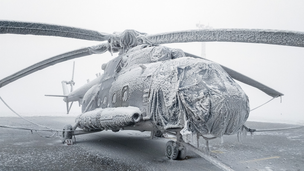 Vrtulník Mi-171Š ve speciální ochranné plachtě 