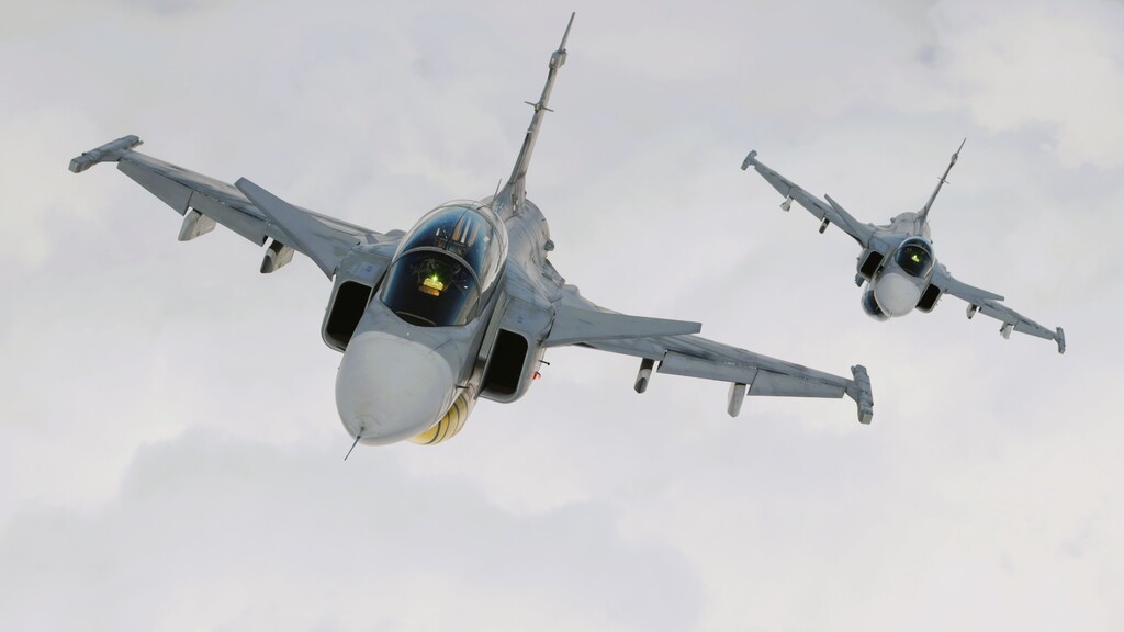 Ilustrační foto: Dvojice letounů JAS-39 Gripen