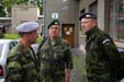 Plk. Hein vítá NGŠ genpor. Picka a brig. gen. Rotrekla ve Středisku oprav Jaroměř