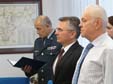 Plukovník Milan Šeiner  čte rozkaz ministra obrany o zařazení do vrcholných funkcí na GŠ AČR
