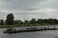 Joined pontoons on the Elbe river
